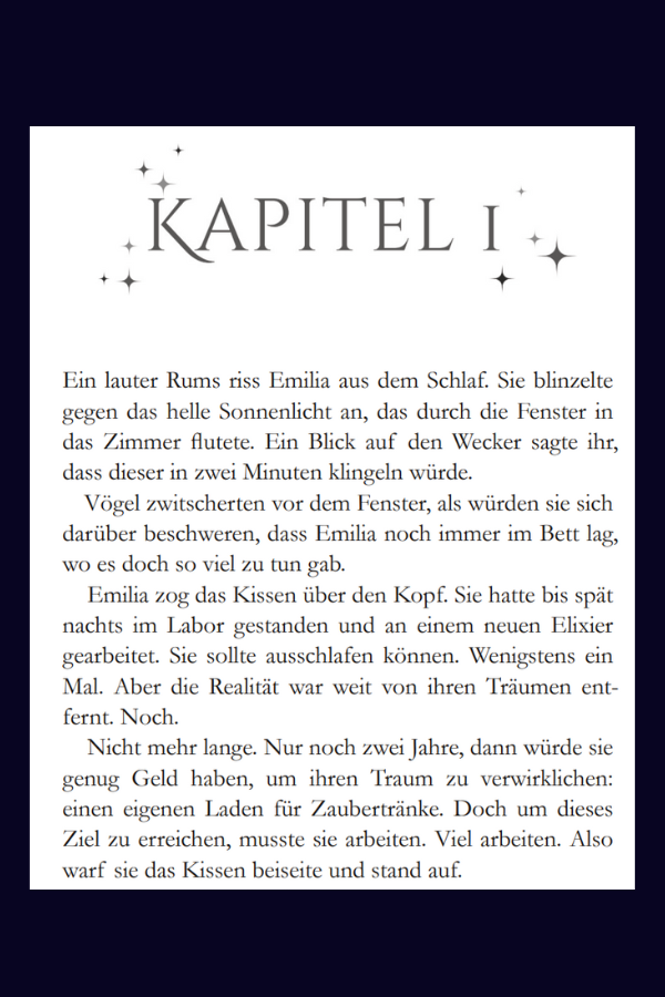 Kapitelzierde, Sterne und Kapitel 1 Überschrift aus "Die Hexen vom Blekenviertel"